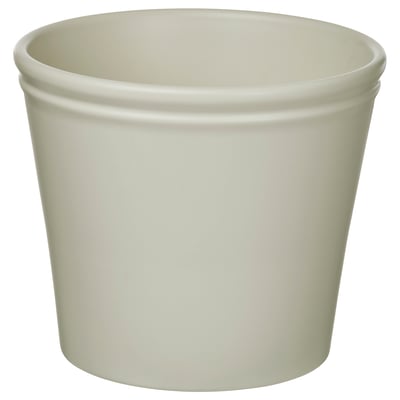 KÖRSBÄRSBJÖRK Plant pot, light gray-beige, 7 ½ "