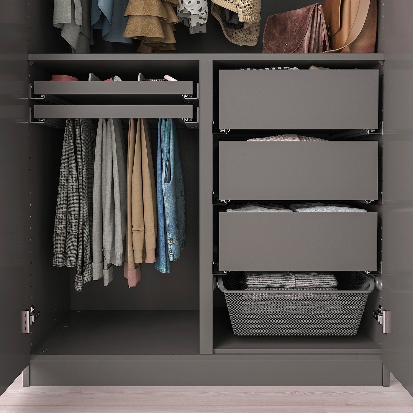KOMPLEMENT divider for frame, dark gray, 100x58 cm (393/8x227/8