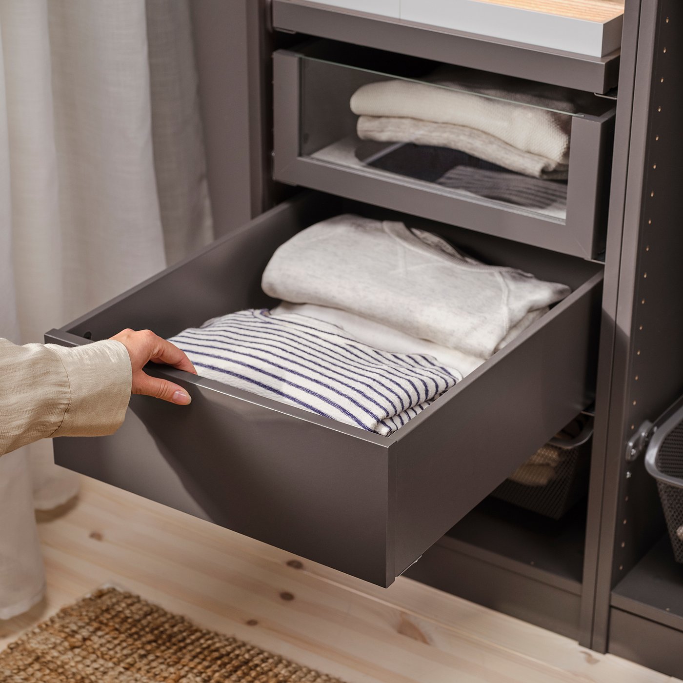 KOMPLEMENT drawer, dark gray, 50x58 cm (195/8x227/8