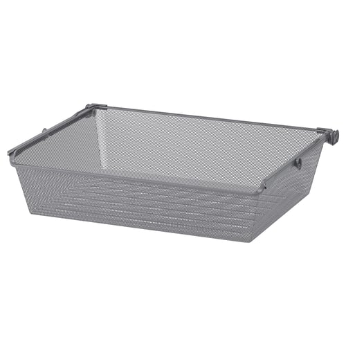 KOMPLEMENT mesh basket with pullout rail, dark gray, 75x58 cm (291