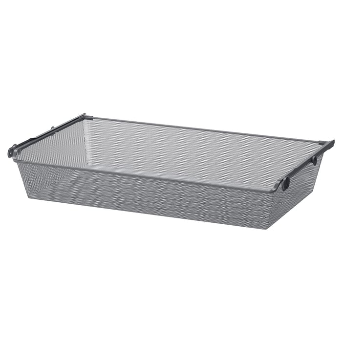 KOMPLEMENT mesh basket with pullout rail, dark gray, 100x58 cm (393