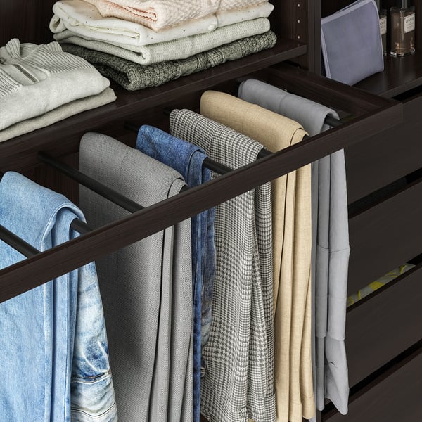 KOMPLEMENT Pullout pants hanger, blackbrown, 393/8x133/4" (100x35 cm