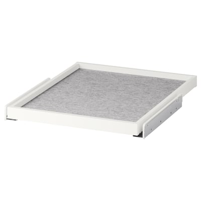 KOMPLEMENT Pull-out tray with drawer mat, white/light gray, 19 5/8x22 7/8 "