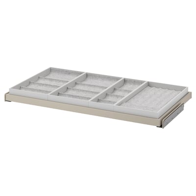 KOMPLEMENT Pull-out tray with insert, gray-beige/light gray, 39 3/8x22 7/8 "