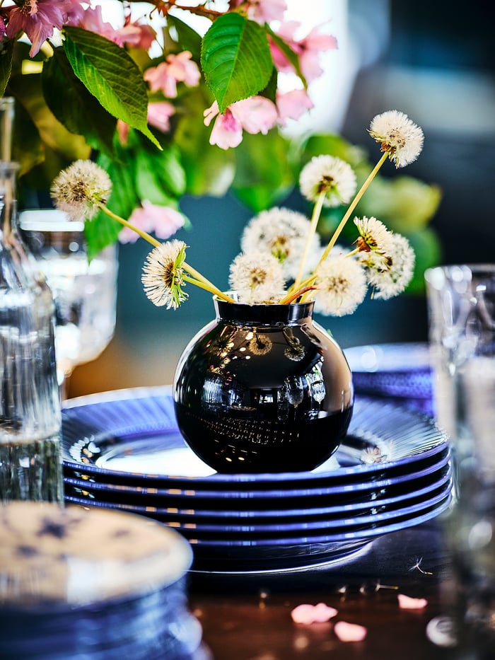 KONSTFULL Vase, black, 10 cm (4") IKEA CA