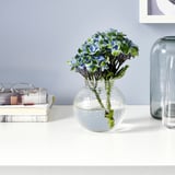 KONSTFULL Vase, clear glass/patterned, 4 "