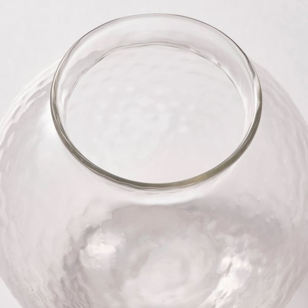 KONSTFULL Vase, clear glass/patterned, 4 "