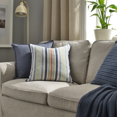 KORALLBUSKE Cushion cover, light blue/multicolor, 20x20 "