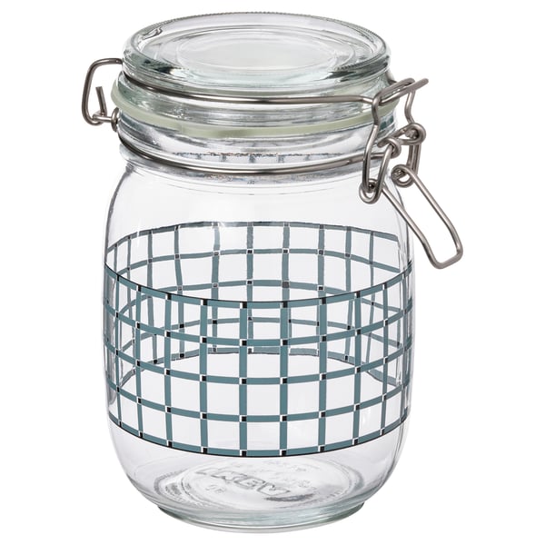 KORKEN Bottle-shaped jar with lid, clear glass, 34 oz - IKEA