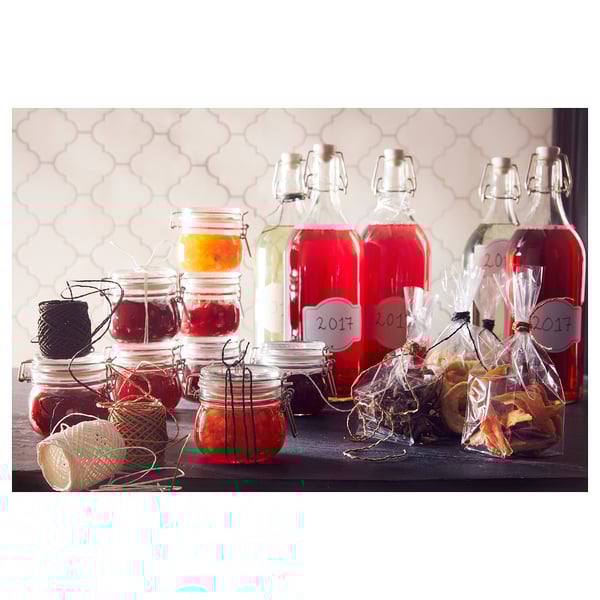 KORKEN Jar with lid, clear glass, 17 oz