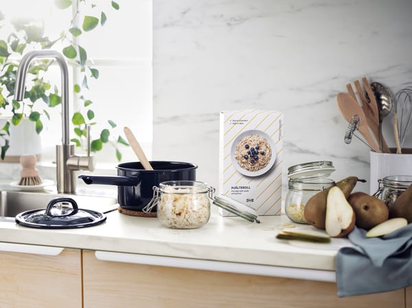 KORKEN Jar with lid, clear glass, 17 oz