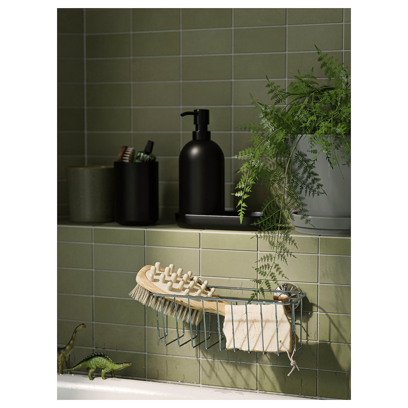 KROKFJORDEN basket with suction cup, zinc plated, 24x11 cm (9 ½x4