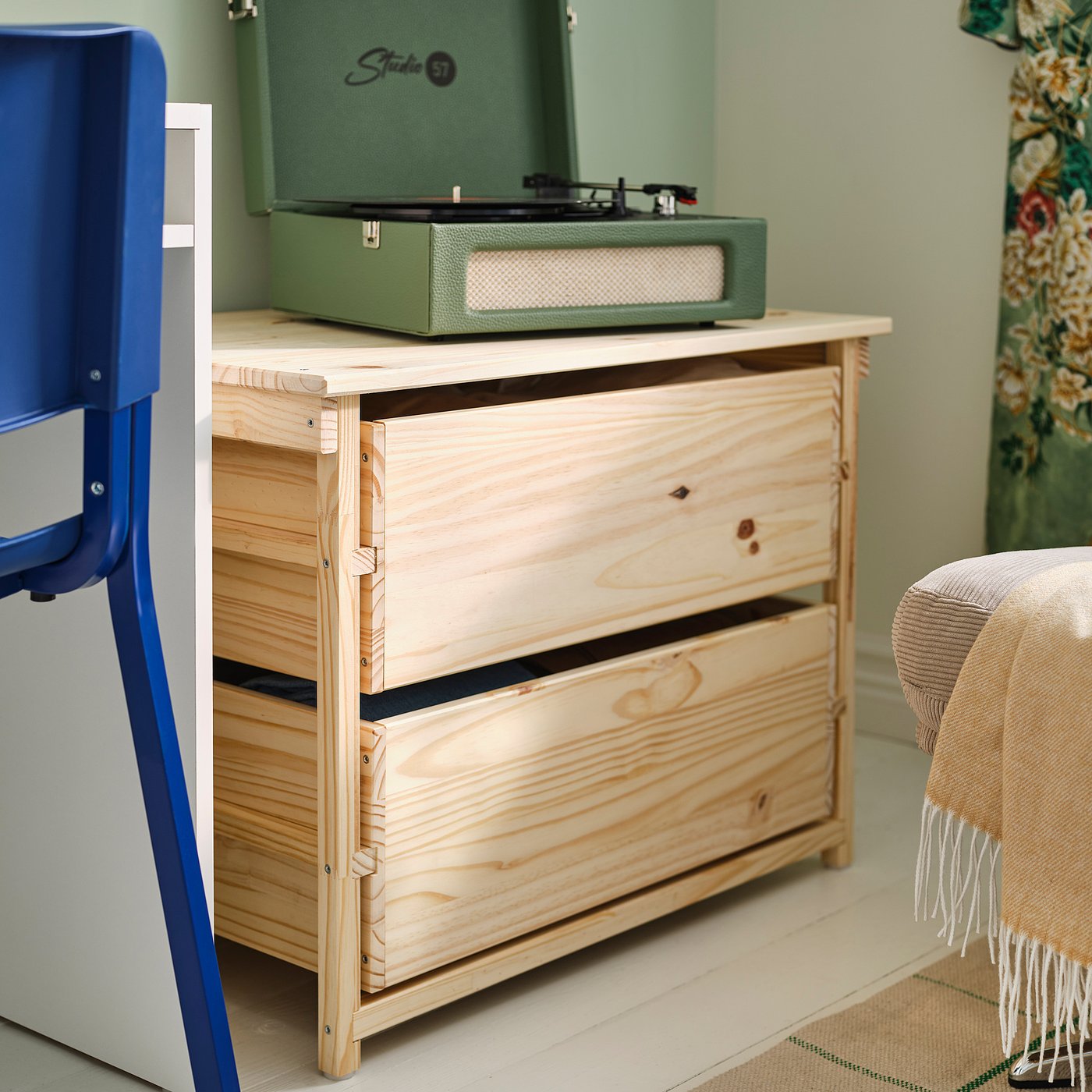 IKEA チェスト KRONÖREN 2-drawer chest, pine, 76x48x55 cm (297/8x187/8x215/8