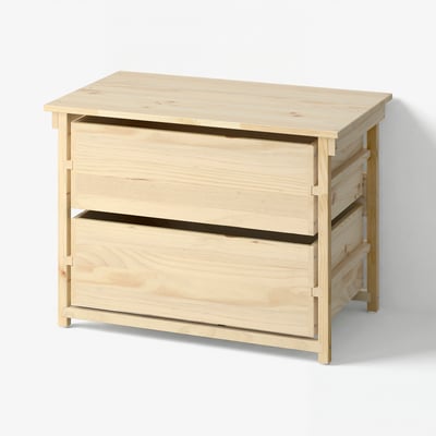 KRONÖREN 2-drawer chest, pine, 29 7/8x18 7/8x21 5/8 "