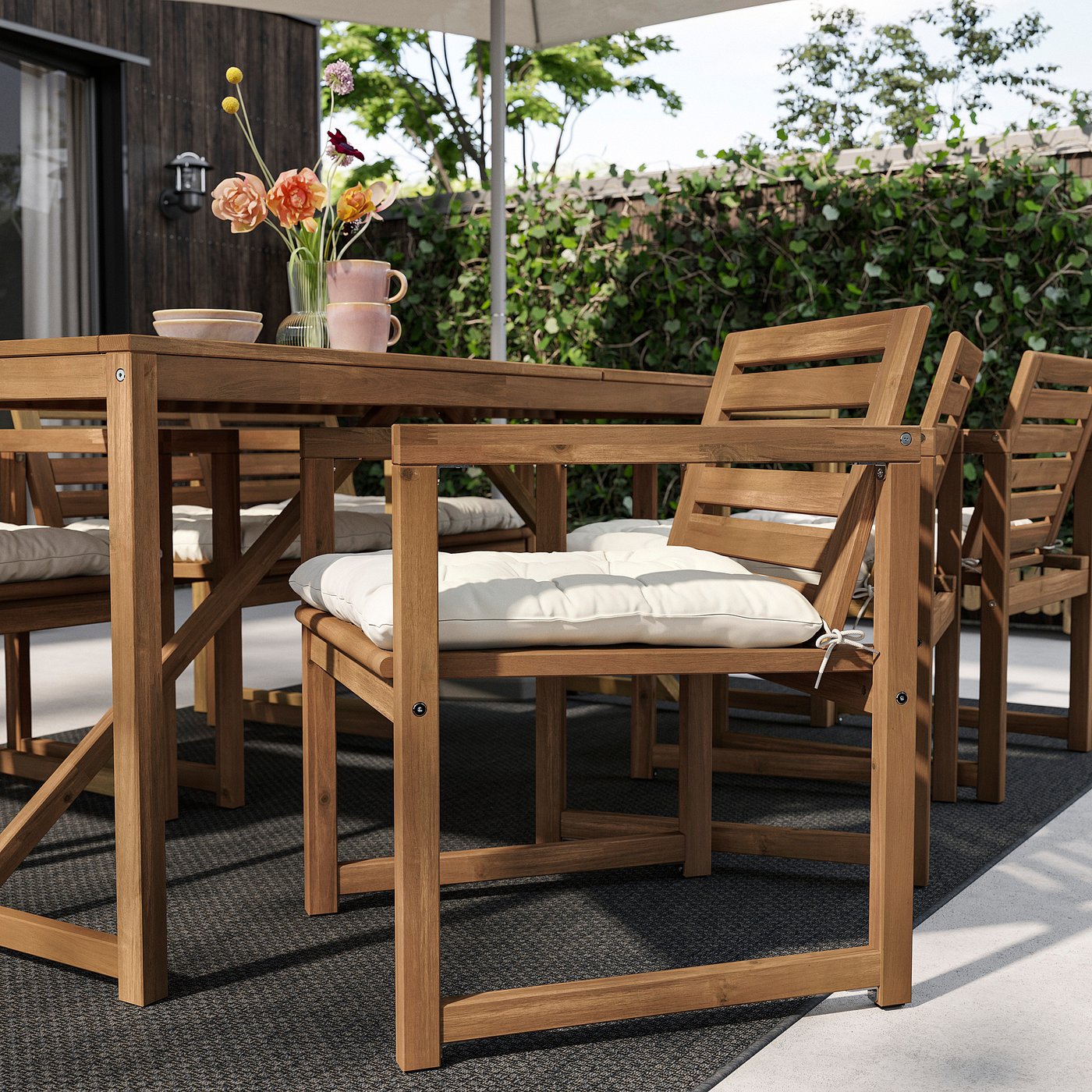 KUDDARNA chair pad, outdoor, light gray-beige, 50x50 cm (195/8x195