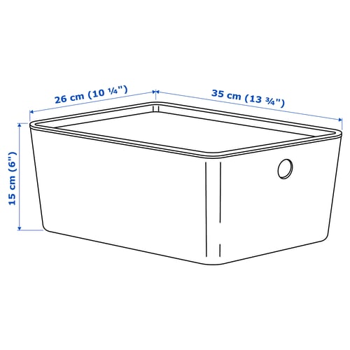 KUGGIS Box with lid, white, 26x35x15 cm (10 ¼x13 ¾x6") IKEA CA