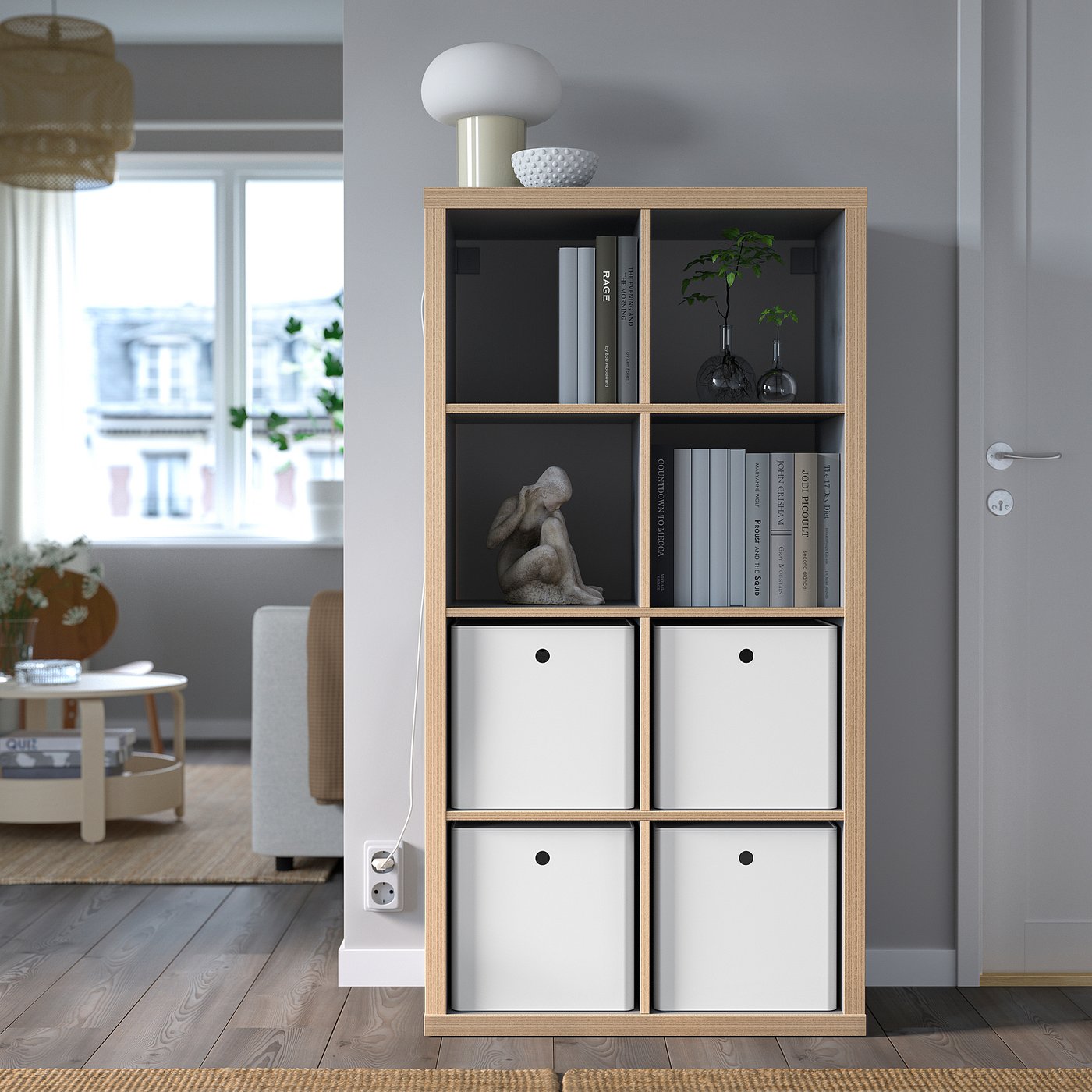 KUGGIS storage box with lid, white, 32x32x32 cm (12 ½x12 ½x12 ½