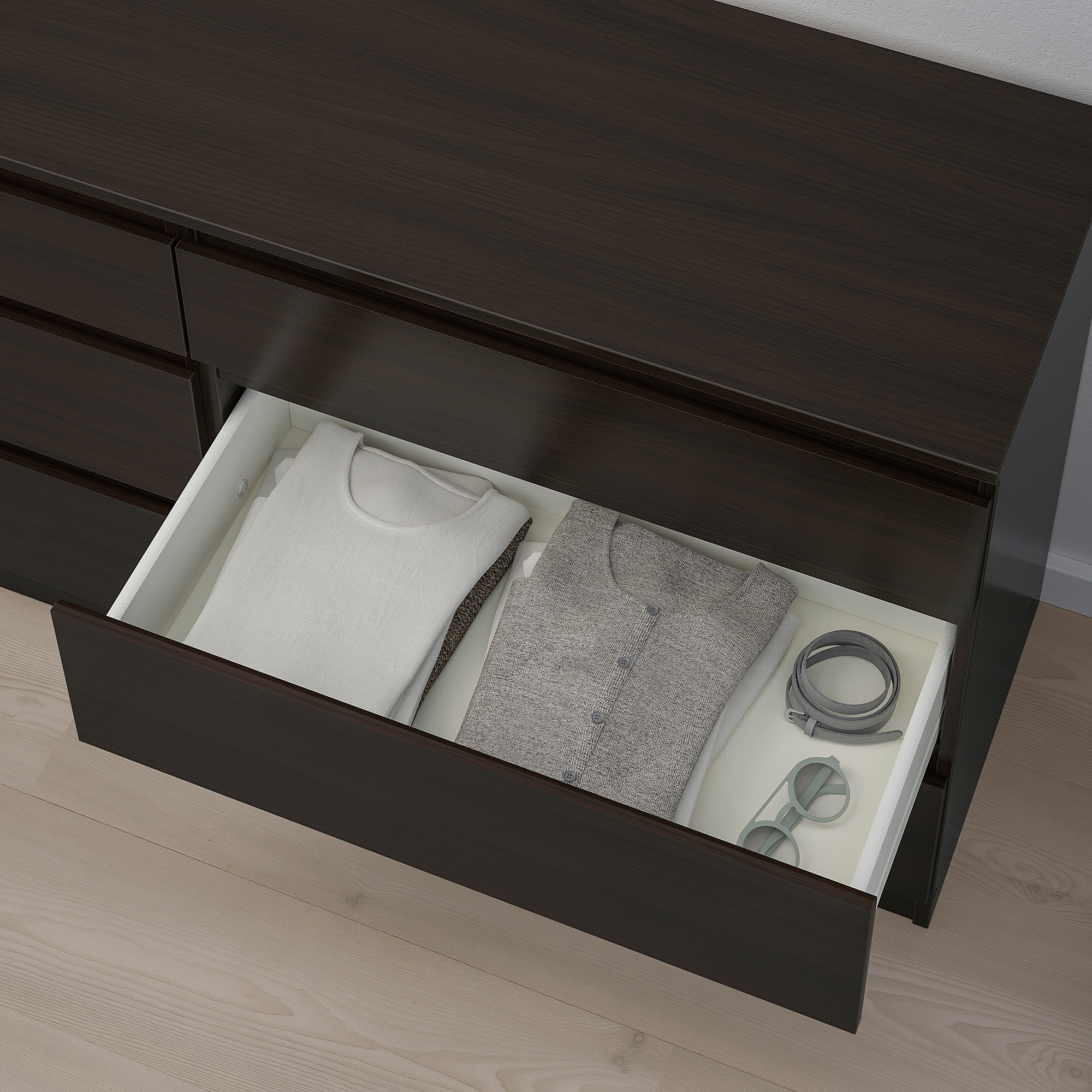 KULLEN 6-drawer dresser, black-brown, 551/8x283/8" (140x72 cm) - IKEA