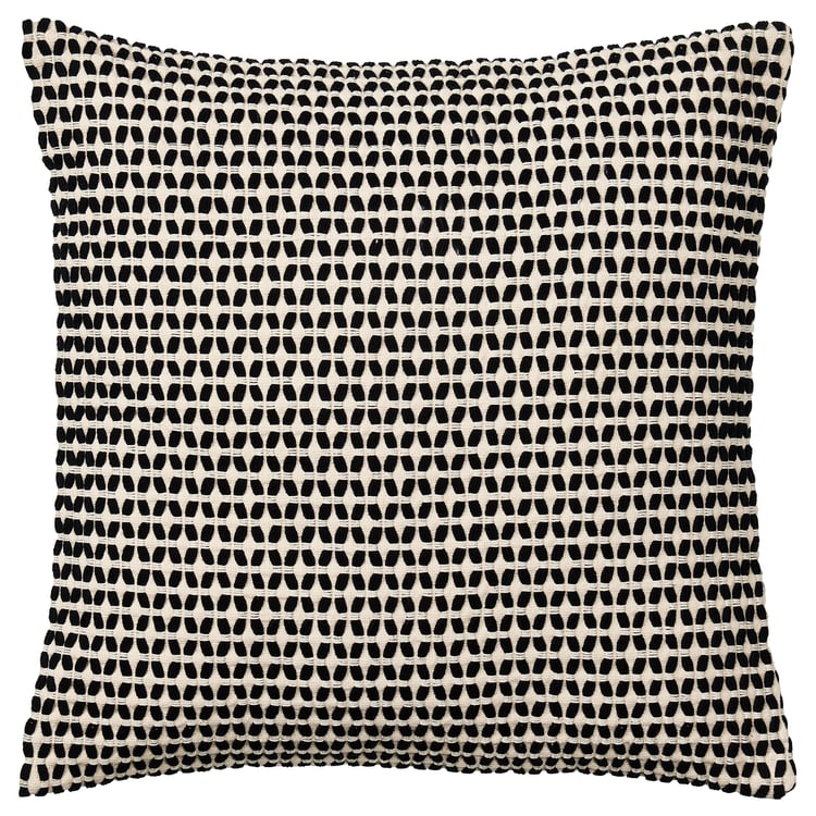 KUSTFLY cushion cover, beige/black, 50x50 cm (20x20") IKEA CA