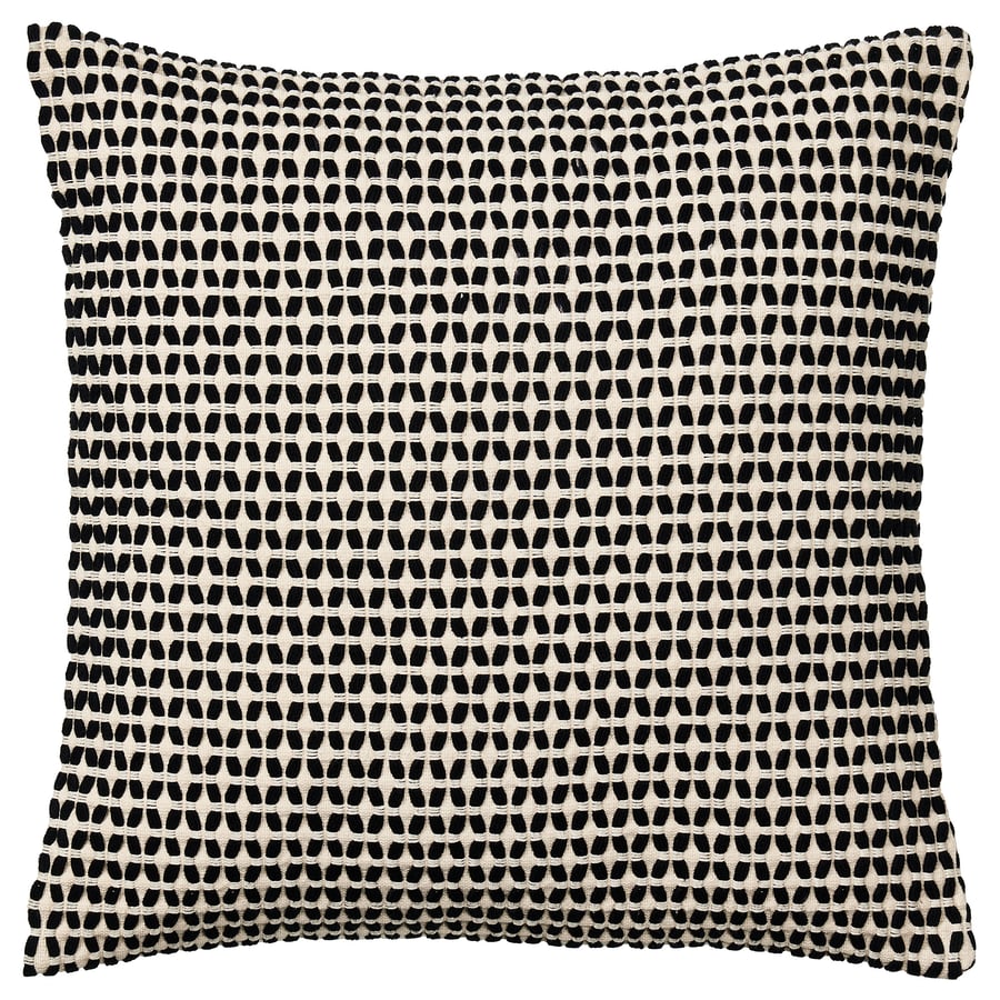 KUSTFLY cushion cover, beige/black, 50x50 cm (20x20") IKEA CA