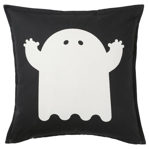 KUSTFYR Cushion cover, mixed patterns white/black, 20x20 "