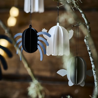 KUSTFYR Hanging ornaments, set of 3, mixed shapes