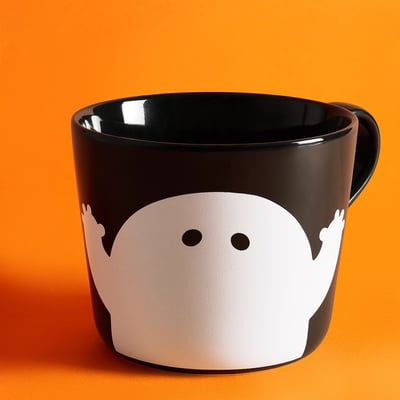 KUSTFYR Mug, black/ghost white, 12 oz