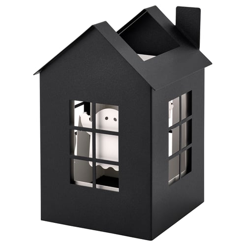 KUSTFYR Tealight holder, black, 7 "