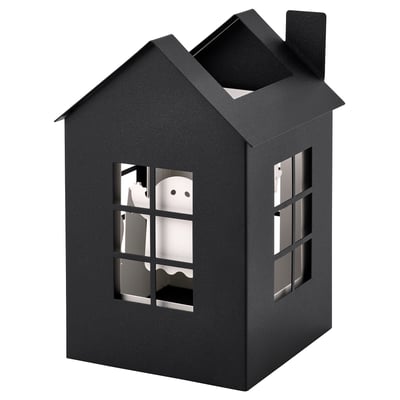 KUSTFYR Tealight holder, black, 7 "