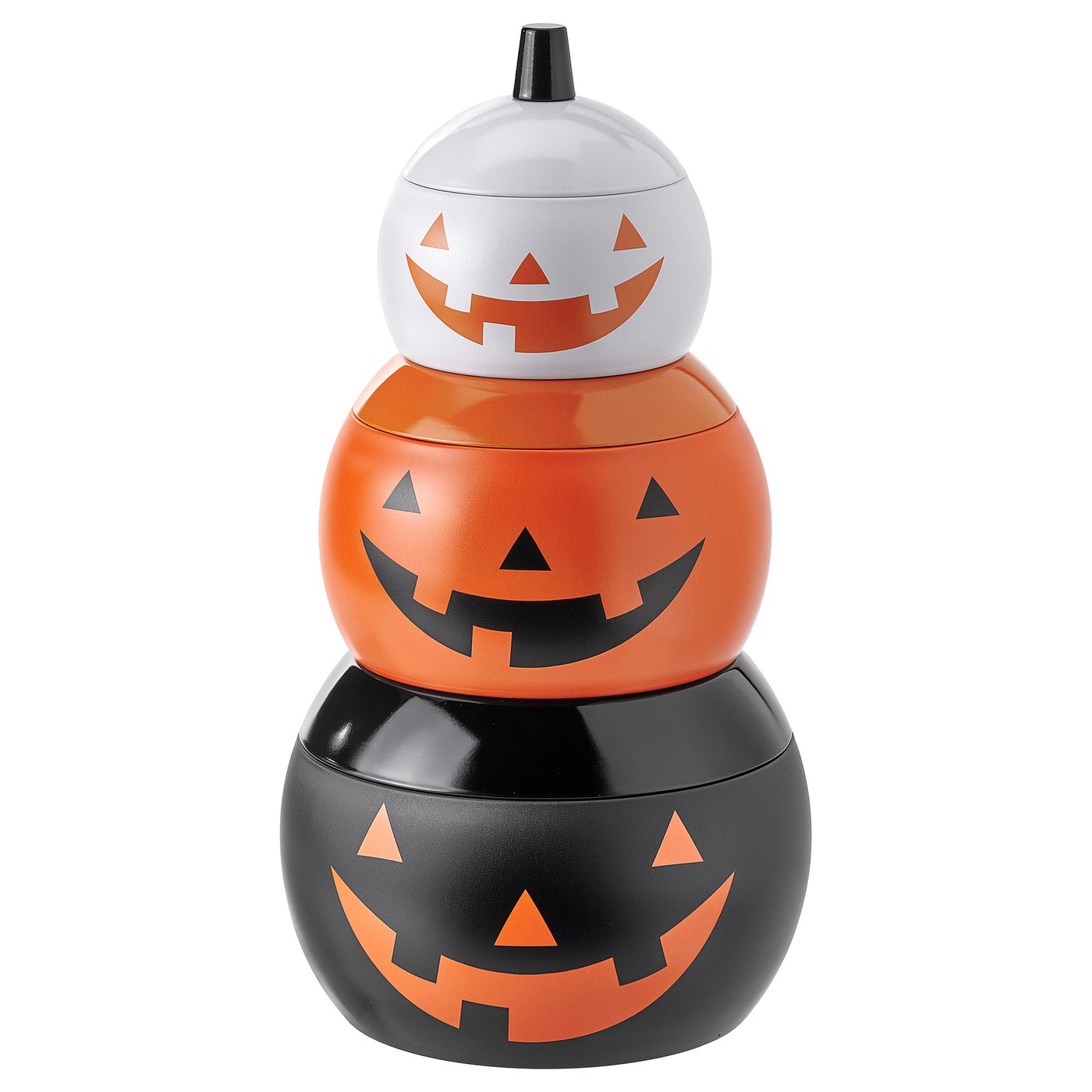 KUSTFYR tin with lid, set of 3, pumpkin-shaped mixed colors - IKEA CA