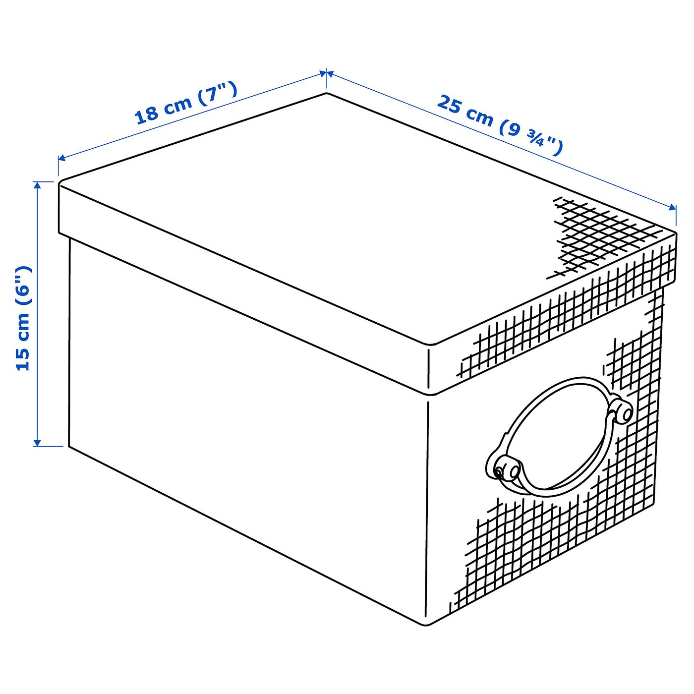 KVARNVIK storage box with lid, gray, 18x25x15 cm (7x9 ¾x6