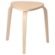 A KYRRE stool, light brown, with a triangular seat and three angled legs, made from plywood and veneer.