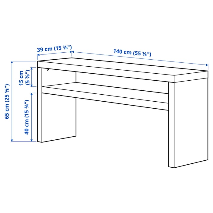 LACK console table, blackbrown, 140x39 cm (551/8x153/8") IKEA CA