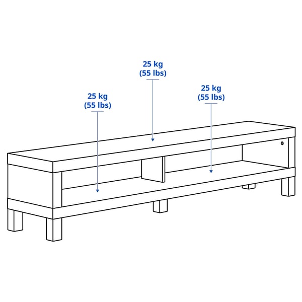 LACK TV bench, white, 63x13 3/4x14 1/8 "