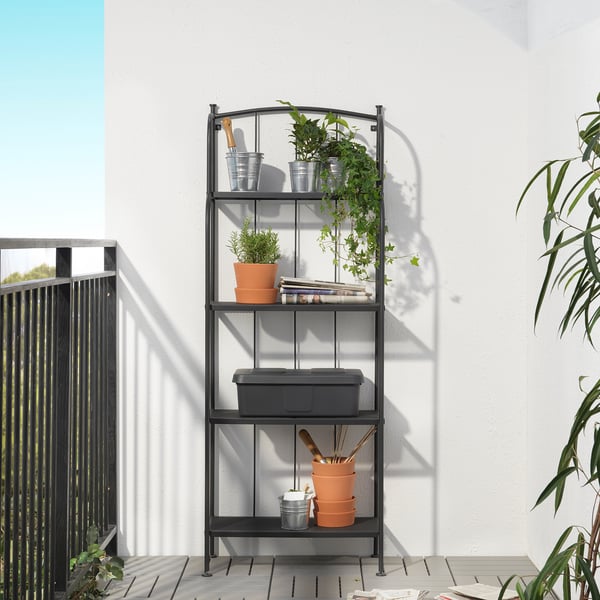LÄCKÖ Shelving unit, outdoor, gray, 24x63 "
