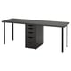 LAGKAPTEN / ALEX Desk, black-brown/black, 78 3/4x23 5/8 "