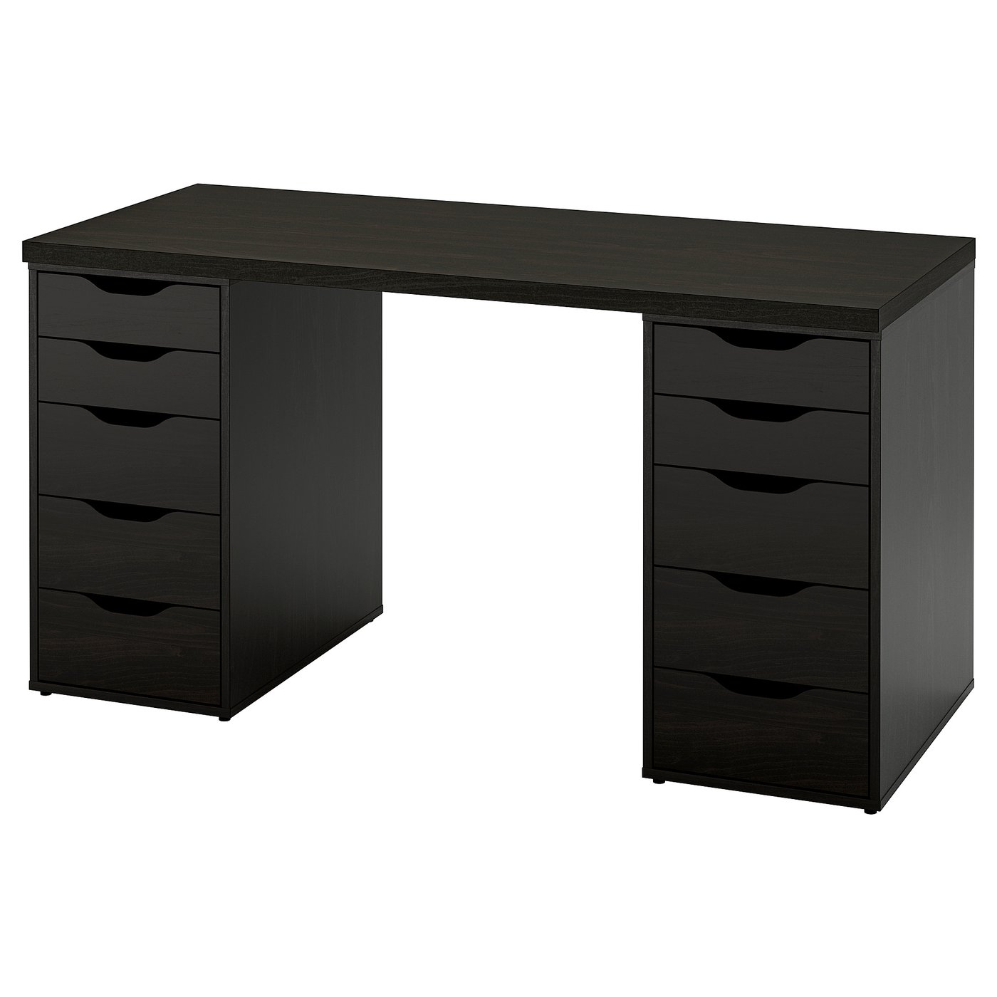 LAGKAPTEN / ALEX desk, black-brown, 140x60 cm (551/8x235/8