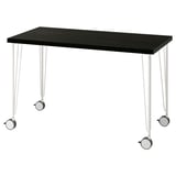 LAGKAPTEN / KRILLE Desk, black-brown/white, 47 1/4x23 5/8 "