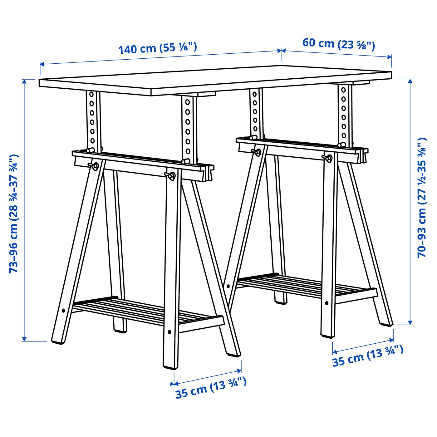 LAGKAPTEN / MITTBACK desk, gray/wood effect birch, 140x60 cm (551