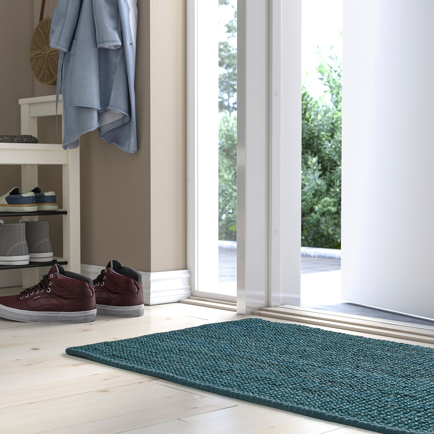 LANDBANA door mat, dark blue, 60x90 cm (2'0