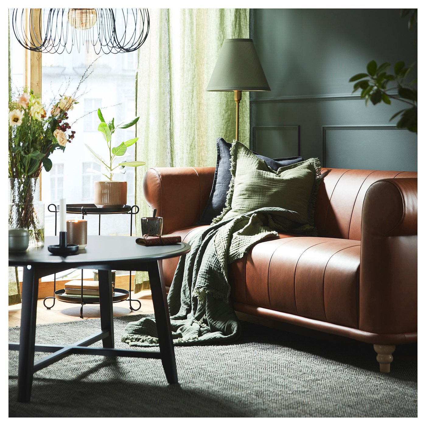 LANDBANA rug, flatwoven, dark green, 160x230 cm (5'3