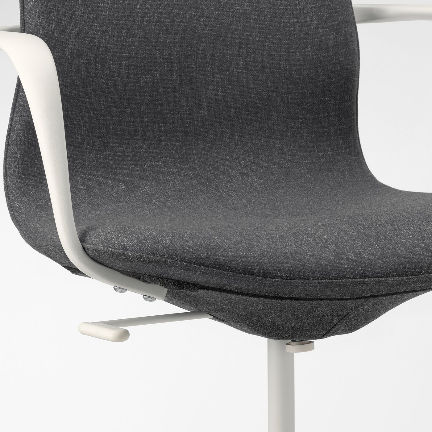 LÅNGFJÄLL conference chair with armrests, Gunnared dark gray/white