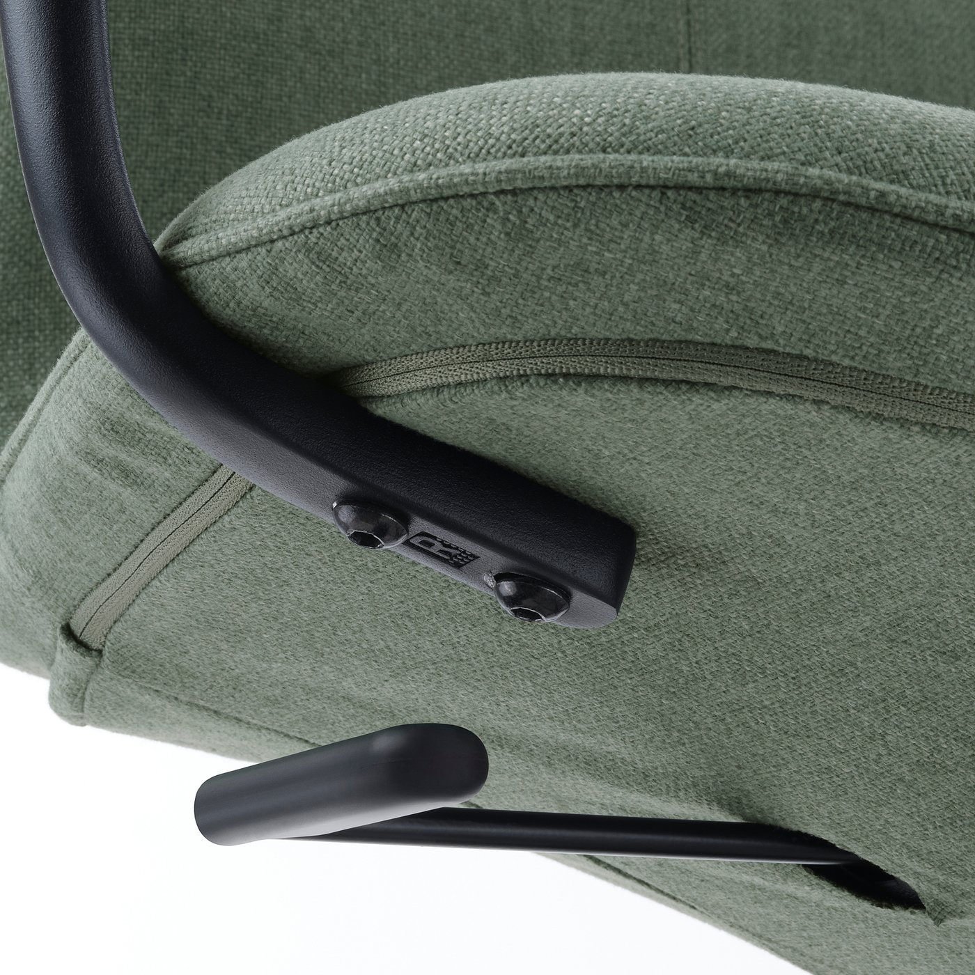 LÅNGFJÄLL conference chair with armrests, Gunnared green-gray