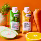 LÅNGLUR Fruit- and vegetable smoothie, orange/added vitamin C, 11 oz