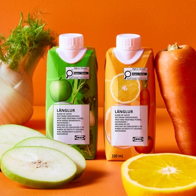 LÅNGLUR Fruit- and vegetable smoothie, orange/added vitamin C, 11 oz