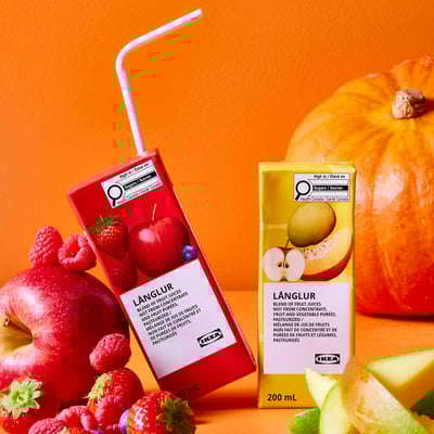 LÅNGLUR Fruit- and vegetable smoothie, yellow/added vitamin C, 7 oz