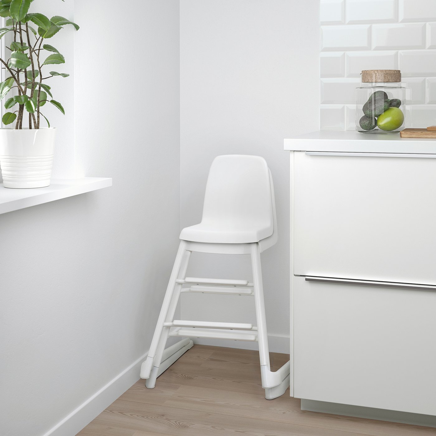 IKEA LANGUR ラングール 子供用ハイチェア　テーブルトレイ付き LANGUR ラングール ハイチェア トレイ, ホワイト - IKEA