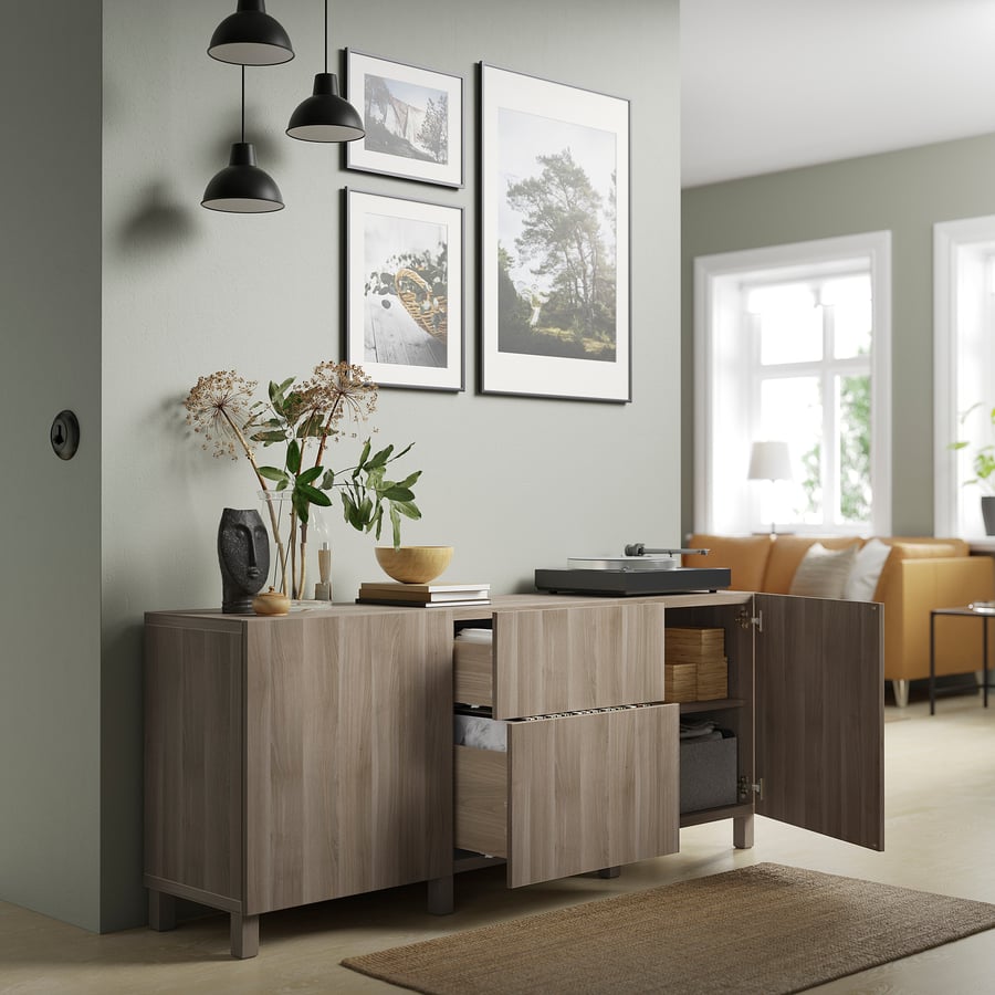 LAPPVIKEN door, walnut effect light gray, 60x64 cm (235/8x251/4") - IKEA CA