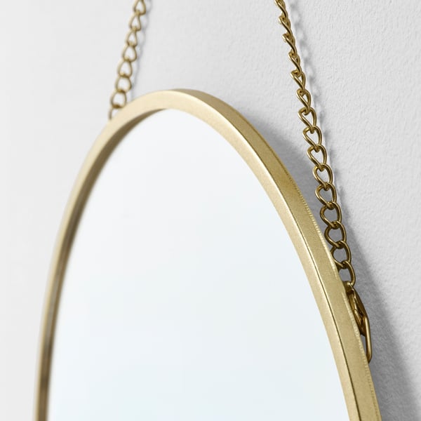 LASSBYN Mirror, gold-colour, 9 7/8 "
