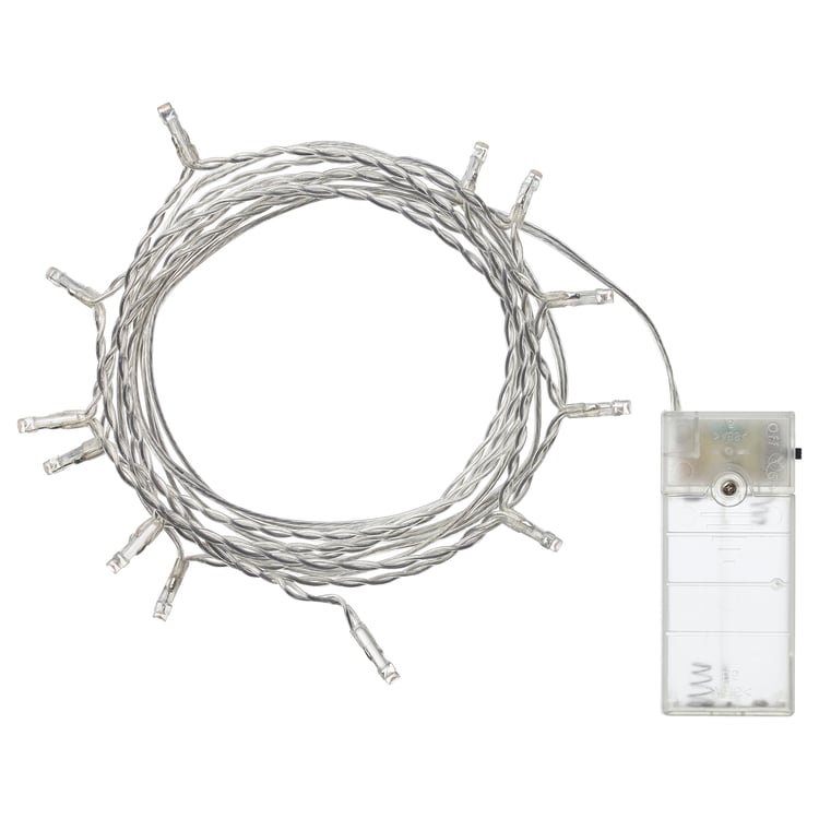 LEDFYR LED string light with 12 lights, indoor/battery operated silver color IKEA CA